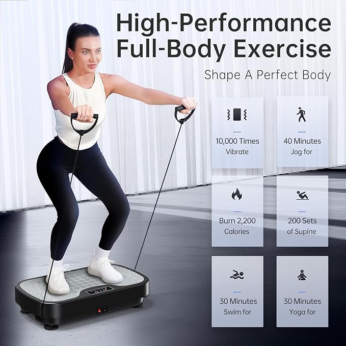 JOROTO Vibration Plate Exercise Machine, Vibration Platform Plate for Lymphatic Drainage & Weight Loss, Vibrating Plate Body Shaker Exercise Machine for Women Whole Body Workout