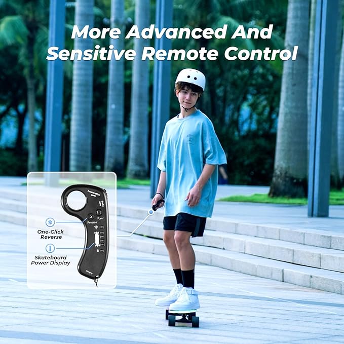 isinwheel V4/V6/V6pro/V8/V10 Electric Skateboard with Remote, 250W/450W/500W/1200W/3000W Brushless Motor, 9Mph/12Mph/30 Mph /32Mph Top Speed, Electric Longboard for Adults &Teens