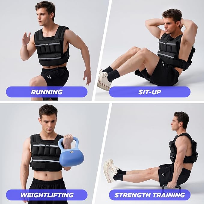 Weighted Vest,20lbs/30lbs Adjustable Weighted Vest for Men,20 In 1 Fast Adjust Weight Vest,Workout Vest for Home Walking Strength Training Weight Loss