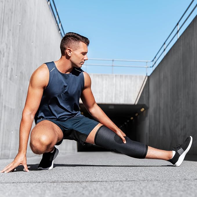 POWERLIX Adjustable Compression Knee Brace for Men & Women, Featuring Stabilizers & Patella Support, Optimal Recovery for Knee Pain, Medical Knee Sleeve for Arthritis, Weightlifting, Dance, Running