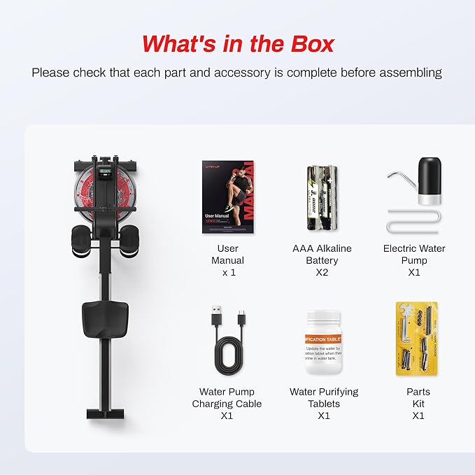 Magnetic Rowing Machines for Home (R05), Water Rowing (R10), 16 Levels of Quiet Resistance Foldable Compact Rowing Machine 350 LB Weight Capacity with Bluetooth, App Supported, Tablet Holder