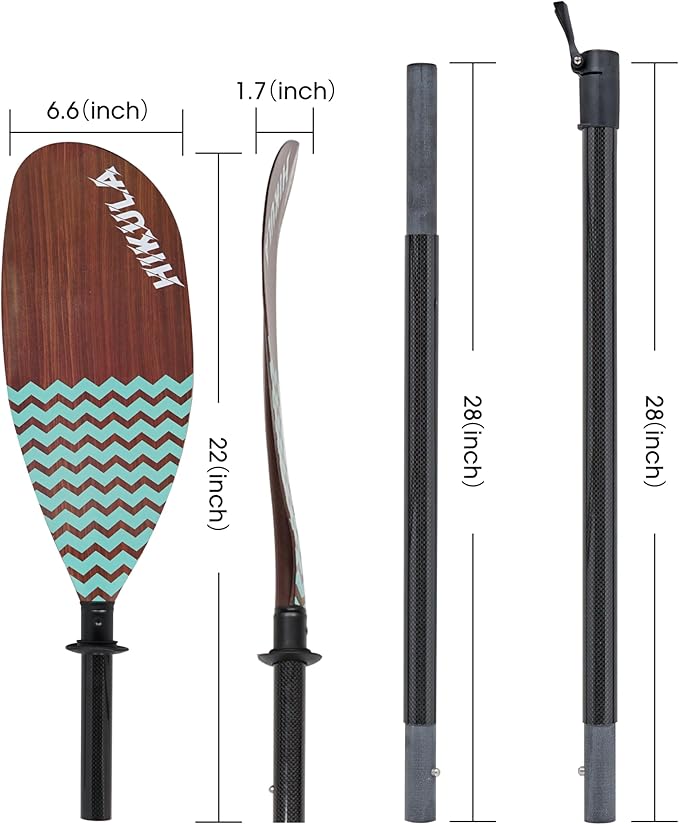 Adjustable Kayak Paddle with Carbon Shaft and PP Blade Available in 220-230/220-240/230-250cm Floating Lightweight Kayak Oars with Original Pattern