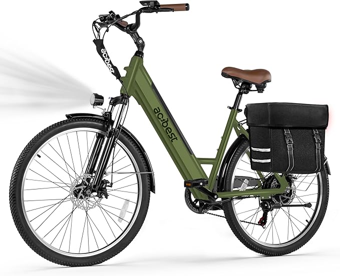 Cores Electric Bike for Adults, 26" Electric Commuter Bike with 1200W Peak Motor, 28MPH 70 Miles Max, 48V 576Wh Removable Battery, 7-Speed City Cruiser Mountain E Bike for Commuting