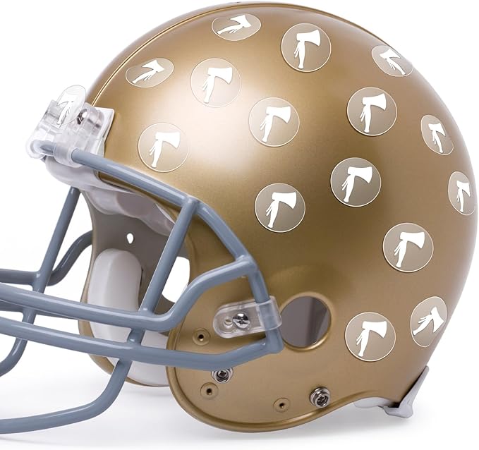 200 Pcs 8 Sheets Football Helmet Stickers Hatchet Decals 1-1/8 Inch Self Adhesive Hockey Stickers for Baseball Softball (White on Clear)