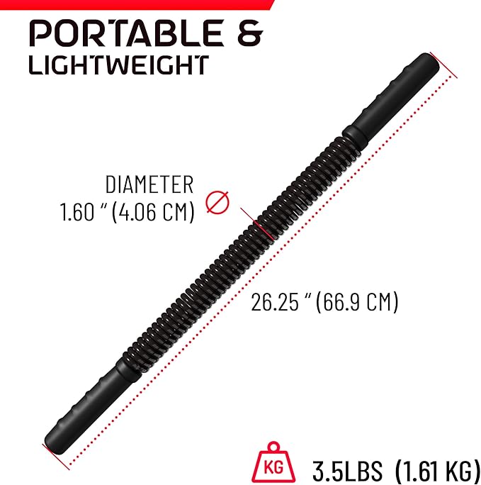 Zenooze's Power Twister Flex Bar, The Ultimate Upper Body Exercise Equipment for Strengthening Your Chest Workout, Shoulders,Biceps, Arms, Forearm Strengthener, Resorte para Hacer Ejercicio