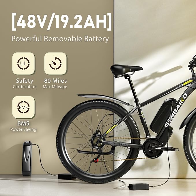 Electric Bike for Adults, 29" 1500W Peak Max 37MPH 921.6WH Electric Mountain Bike, 80 Miles Ebike 21-Speed Gears, IP7 Waterproof E Bicycle E Bike for Commuter