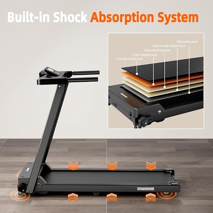 Portable Foldable Treadmills for Home, Walking Pad Treadmill, Lightweight Folding Treadmill with Handle, 3.0 HP Treadmills for Exercising, 300 LBS Capacity, with LED Display