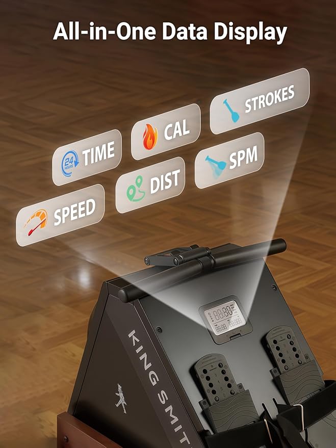 Water Rowing Machines for Home, WR20 Foldable Row Machine, 331LB Weight Capacity, Water Rower Machine with LCD Monitor, App Supported and Comfortable Seat for Folding Water Rowers