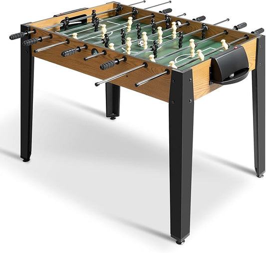 GYMAX 48” Foosball Table, Arcades Soccer Game Table for Multiplayer with 2 Balls, Score Keepers Wooden Competition Sized Foosball Table for Adults and Kids