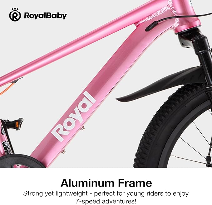 RoyalBaby Kids Mountain Bike for Boys and Girls, Ultra-Light Aluminum 20-24 Inch Wheel Bicycle for 6-14 Years Old Children, 7/21-Speeds Drivetrain
