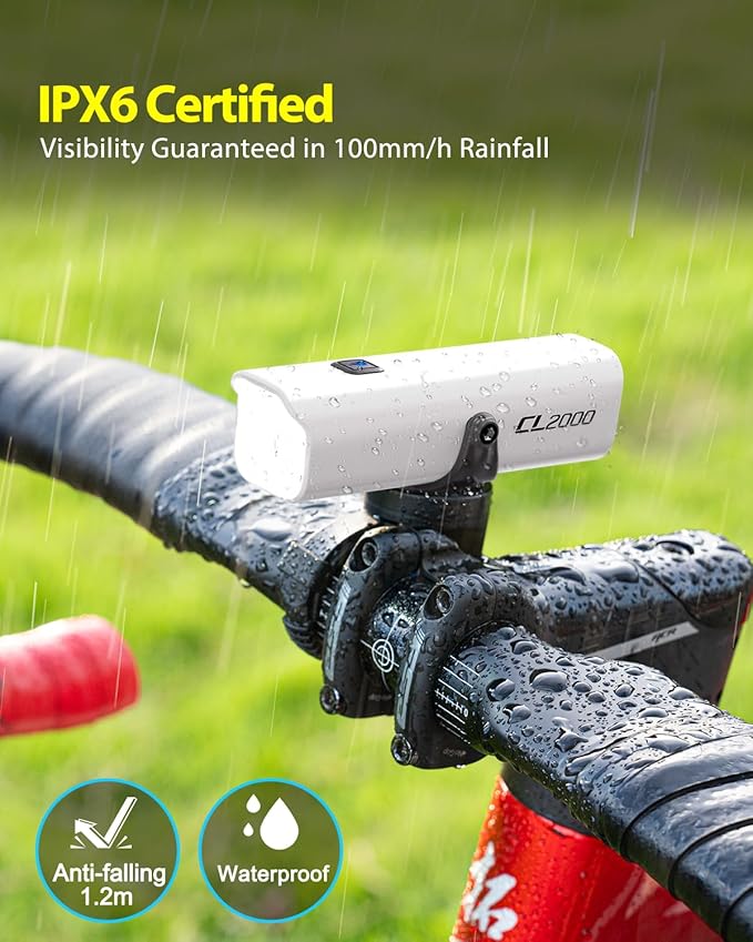 TOWILD CL2000 Bike Lights for Night Riding,2000LM Super Bright Bicycle Headlight,Waterproof Bike Front Light for Mountain Road Cycling Commuting