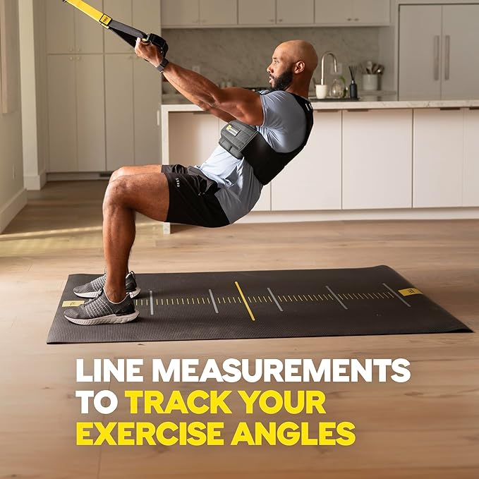 TRX Suspension Training Mat - Non-Slip Gym Mat, Black, 72" x 24"