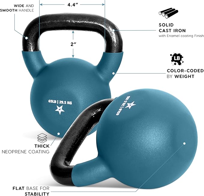 Yes4All Kettlebells 5lbs-65lbs & Kettlebell Sets Adjustable Weights, Kettlebell for Weight Training, Home Workout Equipment with Secure Grip for High Rep, Exercise Equipment