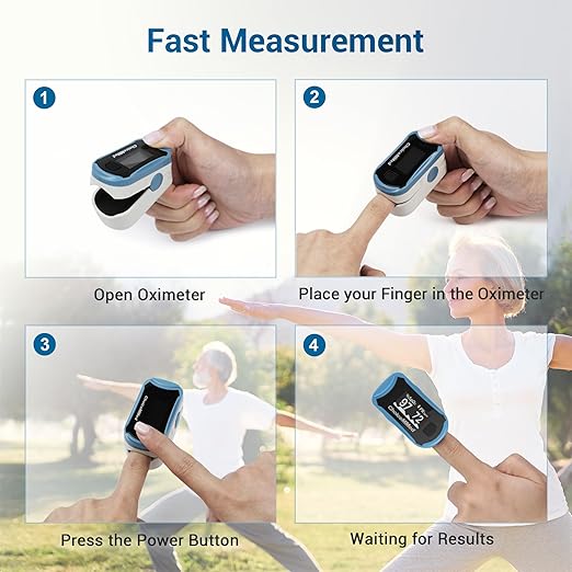 ChoiceMMed C29 Pulse Oximeter - Fingertip Pulse Oximeter Blood Oxygen Saturation Monitor - Large OLED Screen SPO2 Monitor with Lanyard and Carrying Case