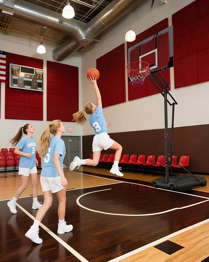 IGL Kids Basketball Hoop Outdoor, Adjustable Basketball Hoop for Kids/Teenagers/Youth, Portable Basketball Goals System in Backyard/Driveway/Indoor, with 33in PC Backboard and Enlarged Base
