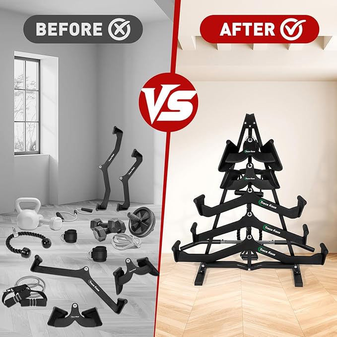 Lat Pulldown Attachments Rack - Home Gym Storage for Cable Machine Lat Pull Down Bar Gym Organizer