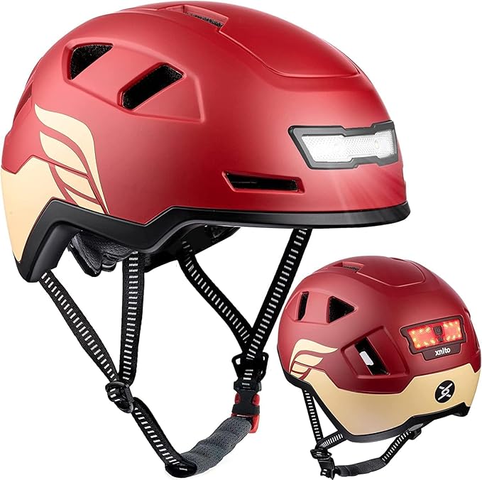 Bike Helmet with LED Lights - Urban Bicycle Helmet for Adults, Men & Women - CPSC & NTA-8776 Dual Certified - Class 3 E-Bikes, Scooters, Onewheel, Commuter, Mountain