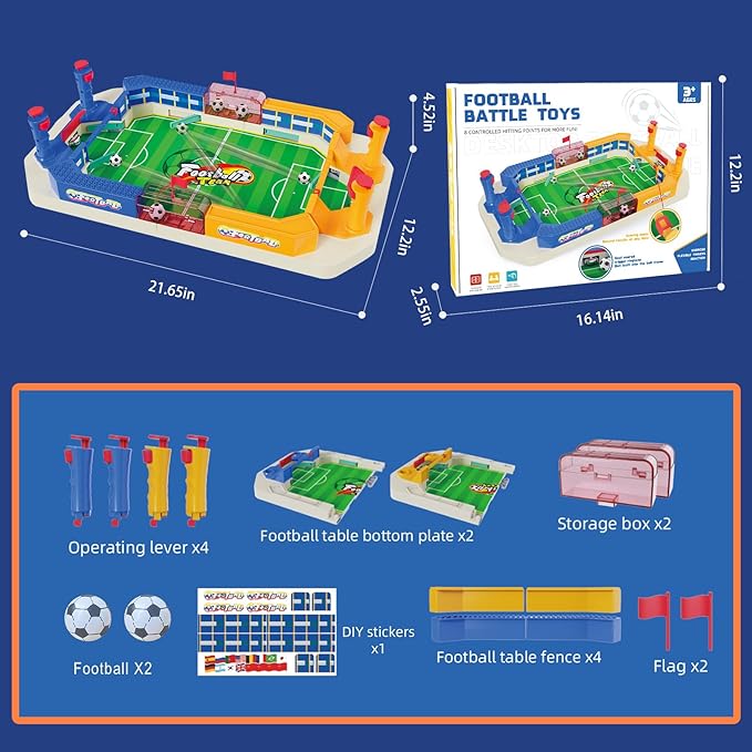 Kids' Mini Table Football Game: Football Board Toy, Suitable for Kids Aged 4,5,6,7,8~12 Years Old, Used for Birthday Parties, Family Gatherings. The Perfect Birthday Sports Gift for Boys and Girls.