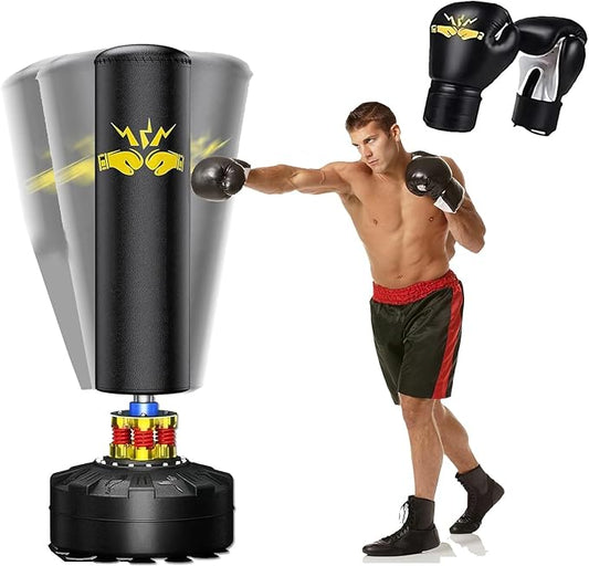 Freestanding Punching Bag for Adults,70'' Boxing Bag with Stand Kicking Bag Heavy Bag with Boxing Gloves,Suitable for Boxing and Kickboxing for Home Office Gym,Gift for Boys and Girls
