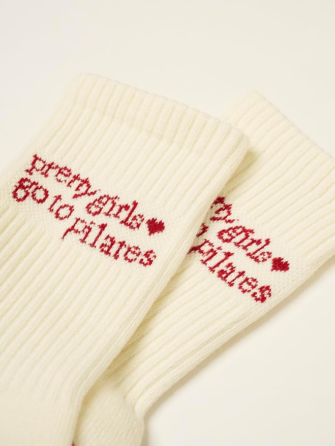 Crew Half Calf Grip Socks, Cutest Fruits Pilates Socks, Ruffle socks, Non-Slip, Barre Yoga Fitness