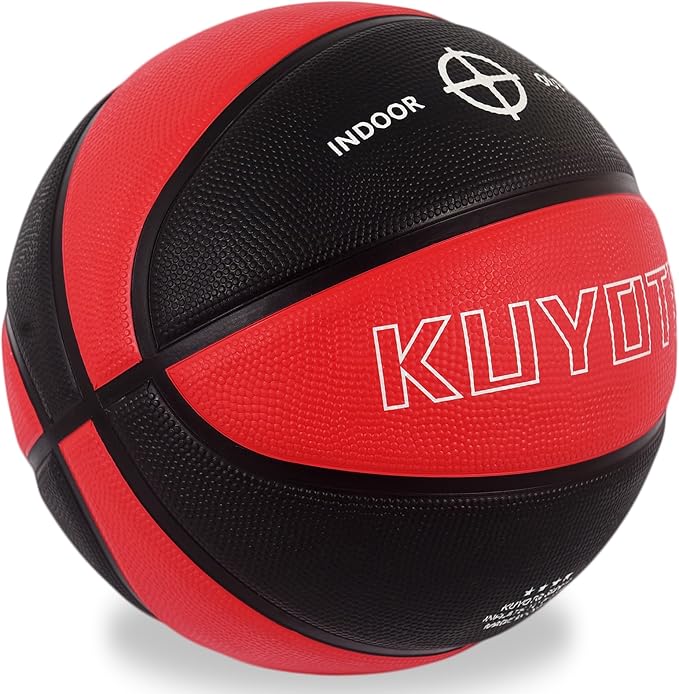 KUYOTQ Kids Toddler Youth Adult Size 3/4/5/6/7 Basketball 22/25.5/27.5/28.5/29.5" Thickened Rubber or Faux Leather Basketball for Boys Girls (Deflated)