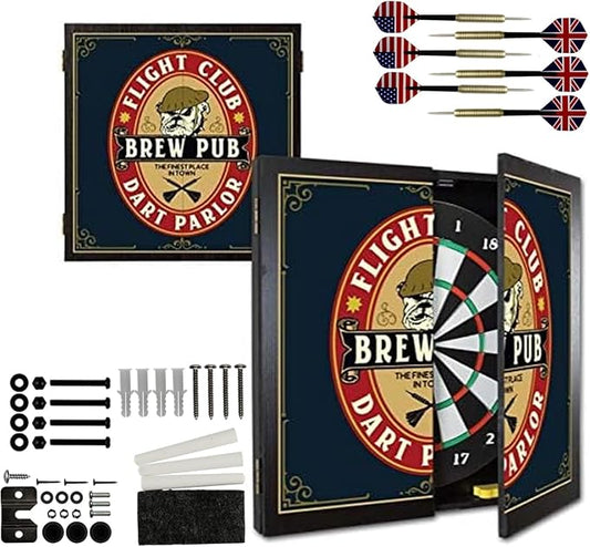 THOUSAND OAKS BARREL CO. | Personalized Dartboard & Cabinet Set with 6 Steel Tip Darts