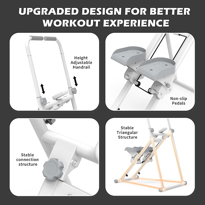 Leikefitness Stair Stepper for Home-Upgrade Vertical Climber,Folding Cardio Exercise Machine,Stair Climber for Full Body Workout with Adjustable Handlebar for Women & Men