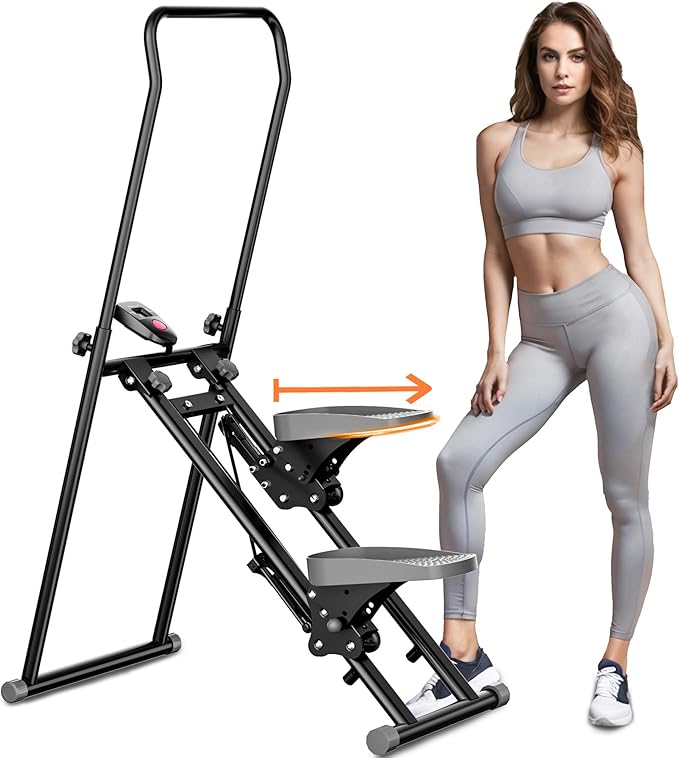 Stair Stepper Machine for Home with Device Holder & Silicone Floor Mat, Extra-Long Non-Slip Pedals Vertical Climber Exercise Machine