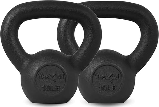 Yes4All 5-80 lbs Cast Iron Kettlebell for Dumbbell Weights Exercises, Gym, Full Body Home Workout Equipment, Push up, Grip and Strength Training
