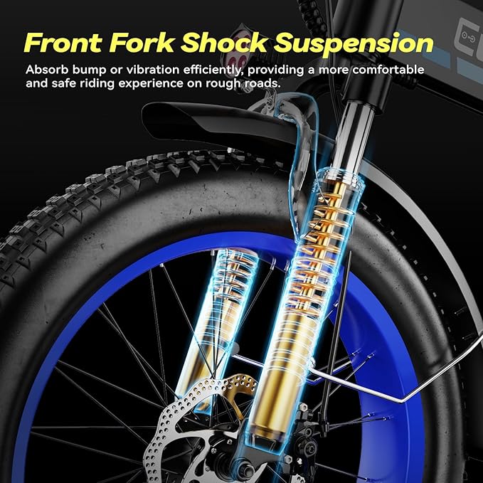 Foldable Electric Bike for Adults, 30+MPH, 48V 20Ah Removable Battery up to 80Miles, 20" Fat Tire Peak 1000W Motor Dirt Ebike Adult Electric Bicycle for City Commute Beach Mountain Adventurous E Bike