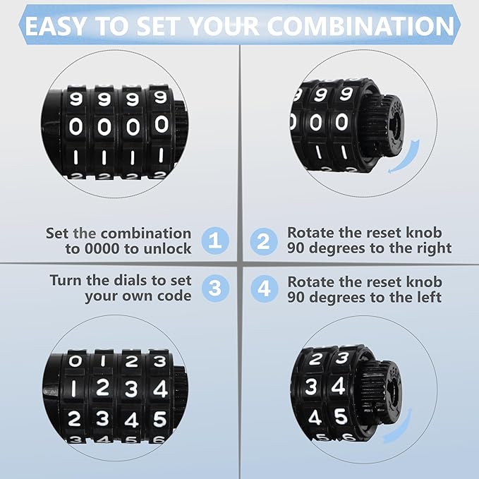 Lumintrail Long Coiled Bike Cable Lock 3/8 Inch 15ft (4, 6, 10, 15, 30ft), Weatherproof Locks for Kayak, Bike, Scooter, Outdoor Equipment, Resettable Combination Lock Anti Theft Protection