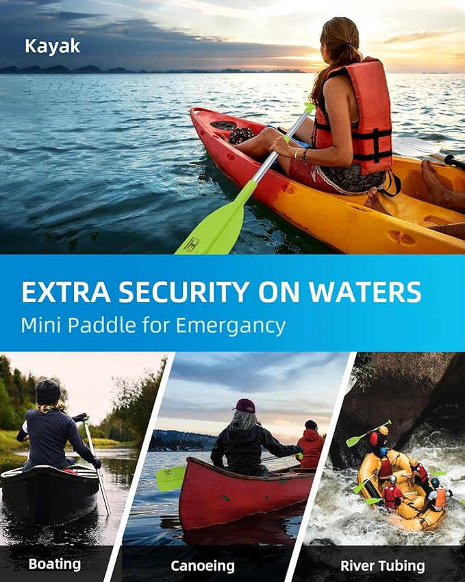 OCEANBROAD Telescoping Emergency Paddle 21''-42''(Assembling Required)/26''-54'' Aluminium Shaft for Kayaking Boating Canoeing River Tubing