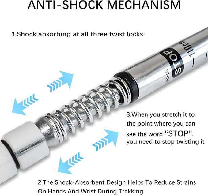 2 Pack Hiking Poles for Junior, Nordic Walking Trekking Pole Hiking Sticks Lightweight Collapsible & Shock-Absorbent Aluminum with Quick Adjustable Locks for Youth & Women