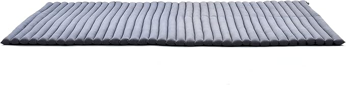 Leewadee - Kapok Roll Mat – Handcrafted Folding Sleep & Relaxation Mattress from Thailand, Ideal as Guest Bed, Camping Mat, Yoga Mat or Traditional Futon, 75 x 39 inches, Anthracite