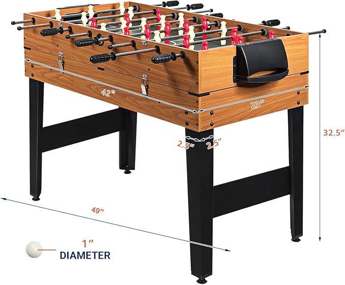 GYMAX 3 in 1 Multi Game Table, 49 Inch with Foosball Hockey & Billiards, Competition Sized Combo Game Table for Home, Game Room, Bar, Party, Club