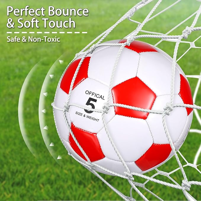 Libima 13 Pcs Soccer Ball Bulk 10 Pcs Official Soccer Ball with 2 Pump and Carry Bag Indoor Outdoor Training Game Sport Gift for Youth Adult Back to School