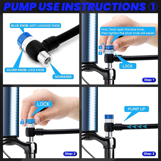 High Pressure Shock Pump: Bike Shock Air Pump with Gauge 400 PSI for Fork and Rear Bicycle Suspension,Mini Mountain Bicycle Pump Fits Schrader Valve