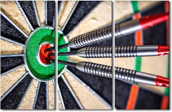 Canvas Wall Art Vintage Wall Art for Living Room Inspirational Bedroom Wall Decor Darts Hit the Bull's Eye Wall Paintings for Office Print On Canvas Modern Artwork Framed Ready to Hang, 28"Wx42"H
