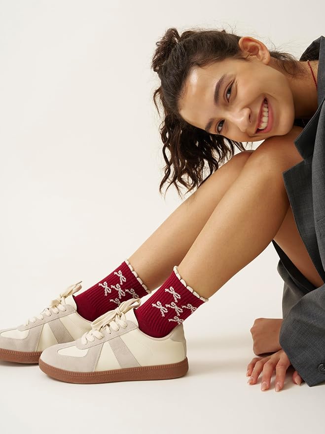 Crew Half Calf Grip Socks, Cutest Fruits Pilates Socks, Ruffle socks, Non-Slip, Barre Yoga Fitness