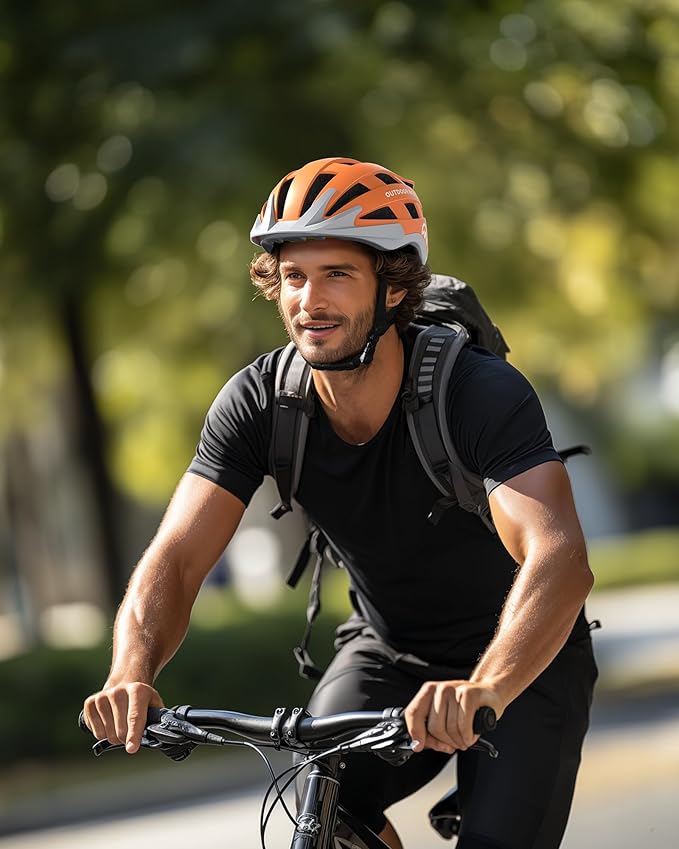 OutdoorMaster Gem II MIPS Bike Helmet with Light - Lightweight Cycling Helmet,Mountain Road Bicycle Helmet for Youth & Adult