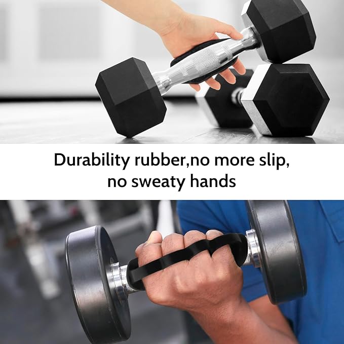 Anti-Slip Workout Grips: New Rubber Gym Grips Deadlifts Palm Protection Gloves for Weight Lifting, Dumbbell, Deadlift, Bar Pad Pull Up Grippers, Gym Training and Exercise for Men Women