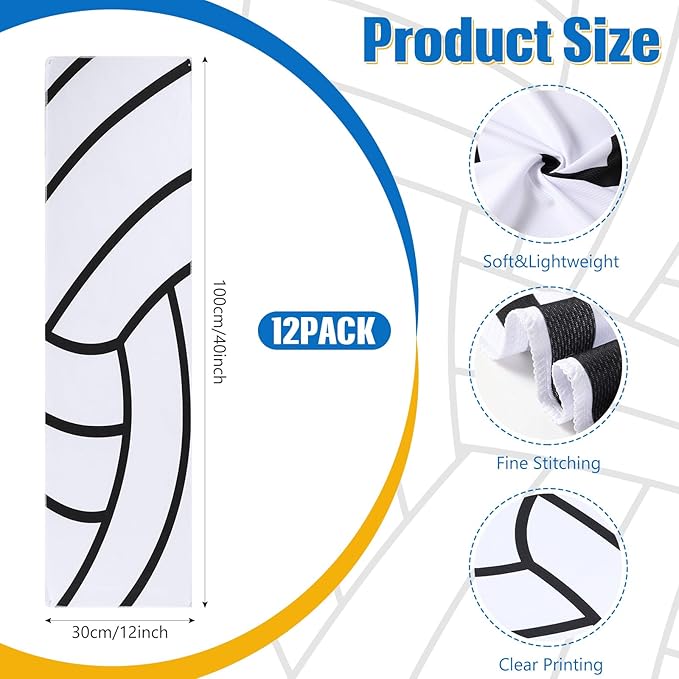 12 Pack Volleyball Cooling Towels, Sports Towels with Bags, 40"x12" Breathable Chilly Towel, Microfiber Towel for Sport Team Gift