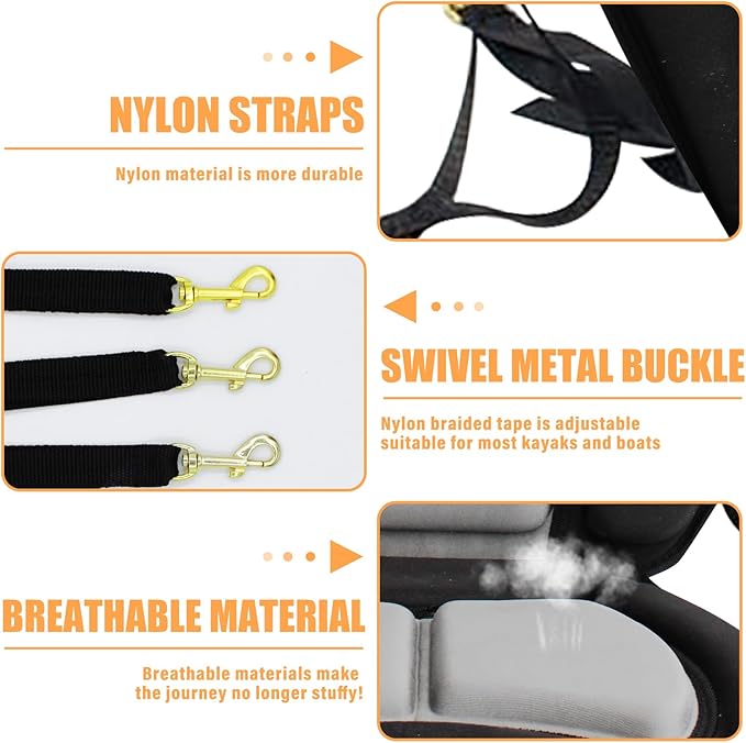 Thickened Kayak Seat,kayak seats with back supportโ Cushioned Canoe Backrest with Sit-On-Top Design, Padded Back Support for SUP Paddle Boards, Rafting, Fishing