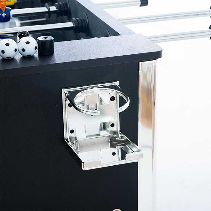 4ft/4.5ft Foosball Table and Balls Set for Adults and Kids, Soccer Game Table, Sturdy Football Table Arcade with Cup Holders & Heavy-Duty Legs, for Indoor or Outdoor