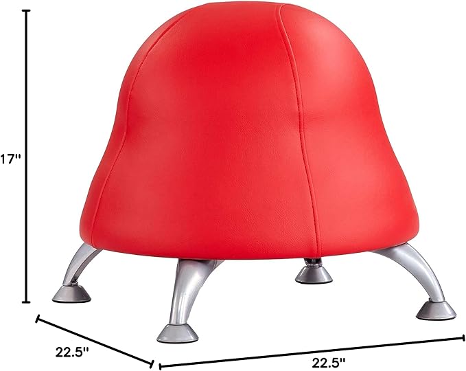Safco Products Runtz Kid's Stability Exercise Ball Chair, 17" H or 13.5" H, Red Vinyl