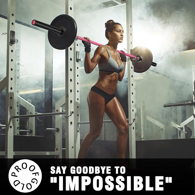 PROOFGOLD 6.6ft/7ft Olympic Barbell Bar 35Lb(15kg)/45LB(20kg) Barbell,Bench Press Bar for Squats and Deadlifts,Olympic Weight Bar for Home Gym,Womens Mens barbell(2inch),500LB/700LB/1000LB