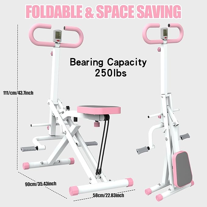 Squat Machine for Home - Exercise Machine with Adjustable Resistance Bands Row-N-Ride Squat Assist Trainer for Glutes & Ab Back Legs Workout