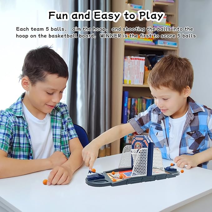 Basketball Shooting Game Toy, Funny Shooting Game, Desktop Table Basketball Games Set, Fast and Frenzied Launching ball - Including 1 Basketball Stand and 10 Balls, Gift for Kids 3 4 5 6 7 8 Year Old