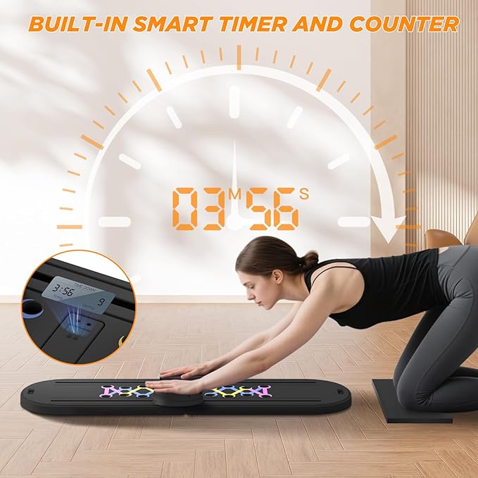 Foldable Pilates Board for Home Workout, 2025 New Pilates Reformer Set with Smart Timer, 7-in-1 Multifunctional Pilates Board Fitness Board, Pilates Reformer Machine Pilates Sliding Board