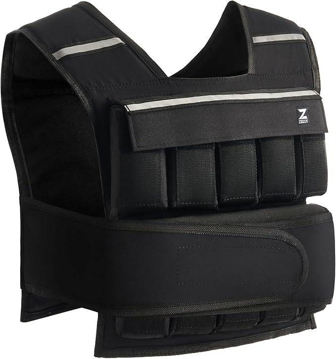 ZELUS 20lb Weighted Vest with Adjustable Weights for Exercise, Weight Vest for Men, Workout Vest for Home Workouts Cardio Strength Training Weight Loss (20lb-Sandbags)